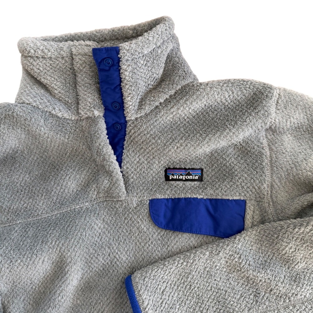 Patagonia Women's Medium Gray‎ Fleece Snap-Neck Pullover Jacket Outdoor